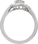 14K Gold Oval Natural London Blue Topaz & Natural Diamond Halo-Style Ring - White Gold - view 2