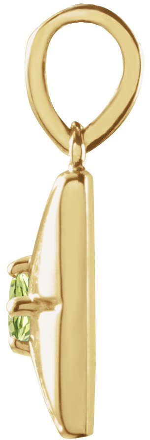 14K Gold Round Natural Peridot Accented Necklace or Pendant - Yellow Gold - view 5