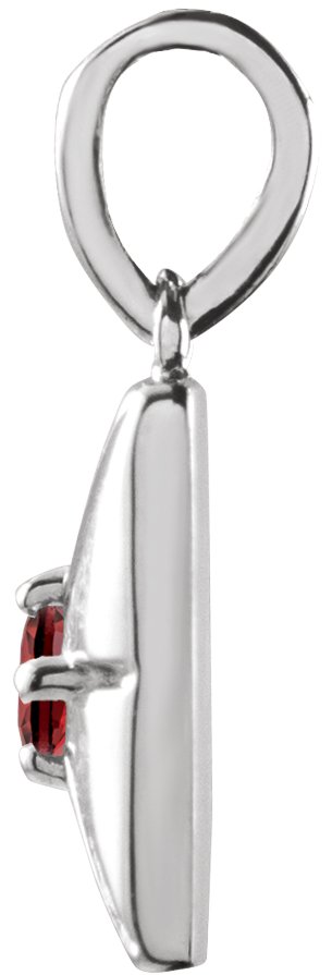 14K Gold Round Natural Mozambique Garnet Accented Necklace or Pendant - White Gold - view 5