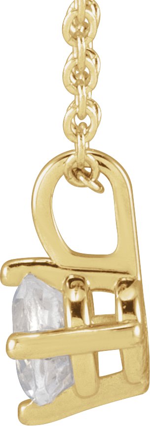 14K Gold Round Natural Blue Moonstone Solitaire Necklace or Pendant - Yellow Gold - view 2