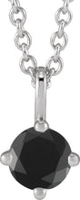 14K Gold Round Natural Onyx Solitaire Necklace or Pendant