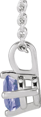 Platinum Round Natural Tanzanite Solitaire Necklace or Pendant - view 2