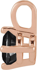 14K Gold Round Natural Black Onyx Solitaire Necklace or Pendant - Rose Gold - view 2