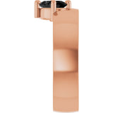 14K Gold Emerald Natural Black Onyx Asymmetric Solitaire Ring - Rose Gold - view 3