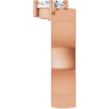 14K Gold Oval Natural White Sapphire Asymmetric Solitaire Ring - Rose Gold - view 4