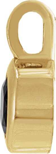 14K Gold Round Natural Black Onyx Solitaire Necklace or Pendant II - Yellow Gold - view 2
