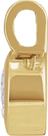 14K Gold Round Natural Blue Moonstone Solitaire Necklace or Pendant II - Yellow Gold - view 2