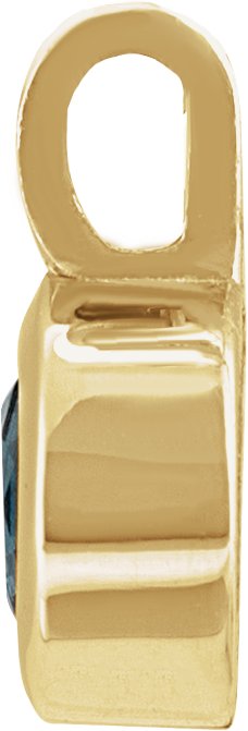 14K Gold Round Natural London Blue Topaz Solitaire Necklace or Pendant III - Yellow Gold - view 2