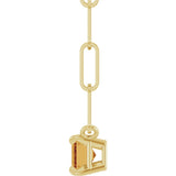 14K Gold Emerald Natural Citrine Solitaire Necklace - Yellow Gold - view 6