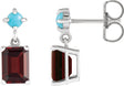 Platinum Emerald Natural Mozambique Garnet & Natural Turquoise Accented Earrings