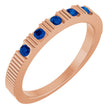 14K Gold Round Lab-Grown Blue Sapphire Birthstone Stackable Ring – 2mm Stones - Rose Gold