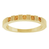 14K Gold Round Natural Citrine Birthstone Stackable Ring – 2mm Stones - Yellow Gold - view 3