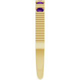 14K Gold Round Natural Amethyst Birthstone Stackable Ring – 2mm Stones - Yellow Gold - view 4