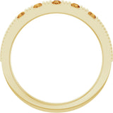 14K Gold Round Natural Citrine Birthstone Stackable Ring – 2mm Stones - Yellow Gold - view 2