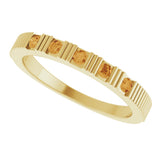 14K Gold Round Natural Citrine Birthstone Stackable Ring – 2mm Stones - Yellow Gold - view 5