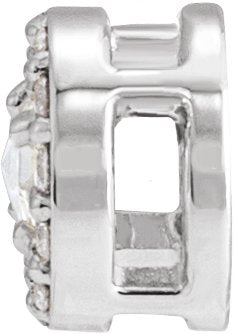 14K Gold Round Natural Diamond Halo-Style Rose-Cut Necklace or Pendant - White Gold - view 4