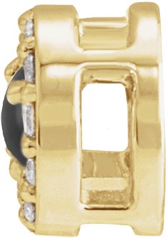 14K Gold Round Natural Black Onyx Halo-Style Rose-Cut Necklace or Pendant - Yellow Gold - view 4