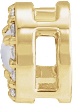 14K Gold Round Natural Rainbow Moonstone Halo-Style Rose-Cut Necklace or Pendant - Yellow Gold - view 4