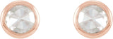 14K Gold Natural Diamond Round Bezel-Set Rose-Cut Stud Earrings - Rose Gold - view 4