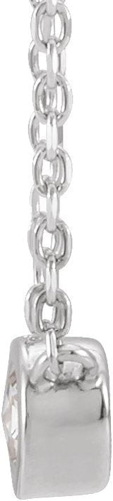 14K Gold Round Natural Diamond Rose-Cut Bezel-Set Necklace - White Gold - view 4