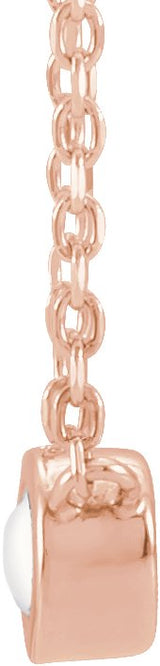 14K Gold Round Natural Rainbow Moonstone Rose-Cut Bezel-Set Necklace - Rose Gold - view 4