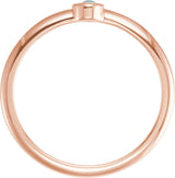 14K Gold Round Natural White Opal Bezel-Set Stackable Ring - Rose Gold - view 4