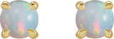 14K Gold Natural White Opal Round 4-Prong Claw Rose-Cut Stud Earrings - Yellow Gold - view 4