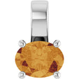 Platinum Oval Natural Citrine Solitaire Pendant
