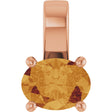 14K Gold Oval Natural Citrine Solitaire Pendant – 8x6mm - Rose Gold
