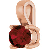 14K Gold Oval Natural Mozambique Garnet Solitaire Pendant - Rose Gold - view 2