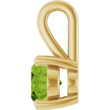 14K Gold Oval Natural Peridot Solitaire Pendant – 8x6mm - Yellow Gold - view 3
