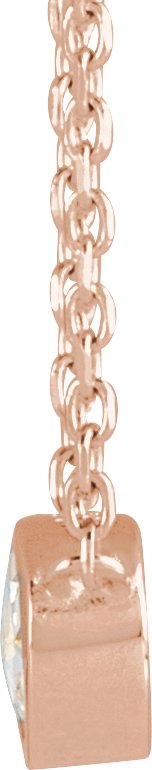 14K Gold Round Natural Diamond Rose-Cut Bezel-Set Necklace - Rose Gold - view 4