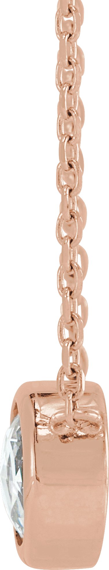 14K Gold Round Natural Diamond Rose-Cut Bezel-Set Necklace - Rose Gold - view 4