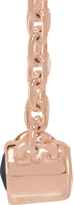 14K Gold Round Natural Black Onyx Rose-Cut Bezel-Set Necklace - Rose Gold - view 4