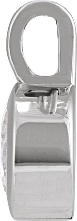14K Gold Round Natural Blue Moonstone Solitaire Necklace or Pendant II - White Gold - view 2