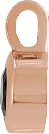14K Gold Round Natural Black Onyx Solitaire Necklace or Pendant II - Rose Gold - view 2