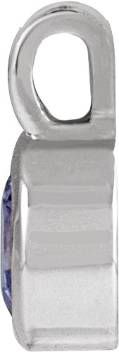 14K Gold Round Natural Tanzanite Solitaire Necklace or Pendant II - White Gold - view 2