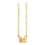 14K Gold Round Natural Citrine Birthstone Bar Necklace - Yellow Gold - view 2