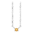 Platinum Round Natural Citrine Birthstone Bar Necklace