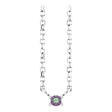 Platinum Round Natural Alexandrite Birthstone Bar Necklace