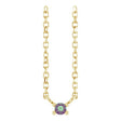 14K Gold Round Natural Alexandrite Birthstone Bar Necklace - Yellow Gold