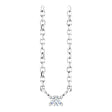 Platinum Round Natural White Sapphire Birthstone Bar Necklace