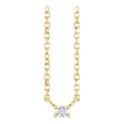 14K Gold Round Natural White Sapphire Birthstone Bar Necklace - Yellow Gold