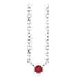 Platinum Round Natural Mozambique Garnet Birthstone Bar Necklace