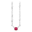 Platinum Round Natural Ruby Birthstone Bar Necklace