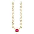 14K Gold Round Lab-Grown Ruby Birthstone Bar Necklace - Yellow Gold