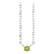 Platinum Round Natural Peridot Birthstone Bar Necklace