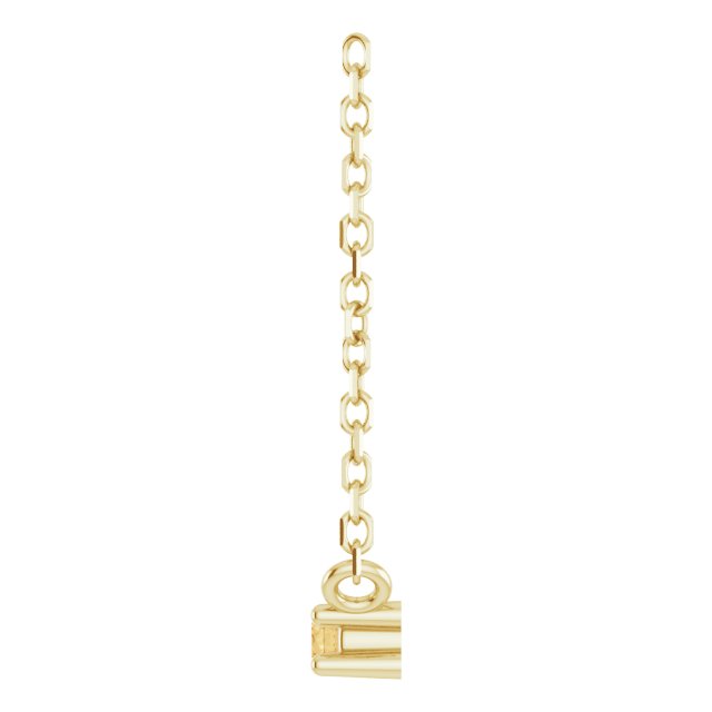 14K Gold Round Natural Citrine Birthstone Bar Necklace - Yellow Gold - view 3
