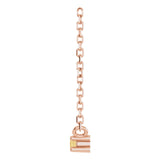 14K Gold Round Natural Citrine Birthstone Bar Necklace - Rose Gold - view 3