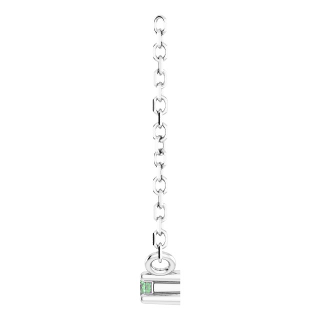 14K Gold Round Lab-Grown Alexandrite Birthstone Bar Necklace - White Gold - view 2